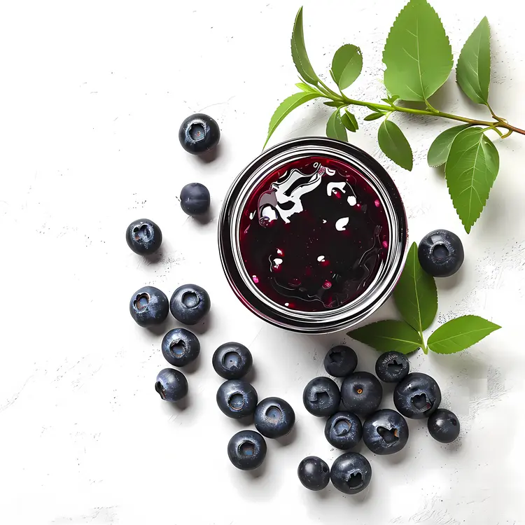 Fresh Jar of Blueberry Preserves