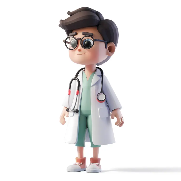 Cute Cartoon Doctor with Stethoscope