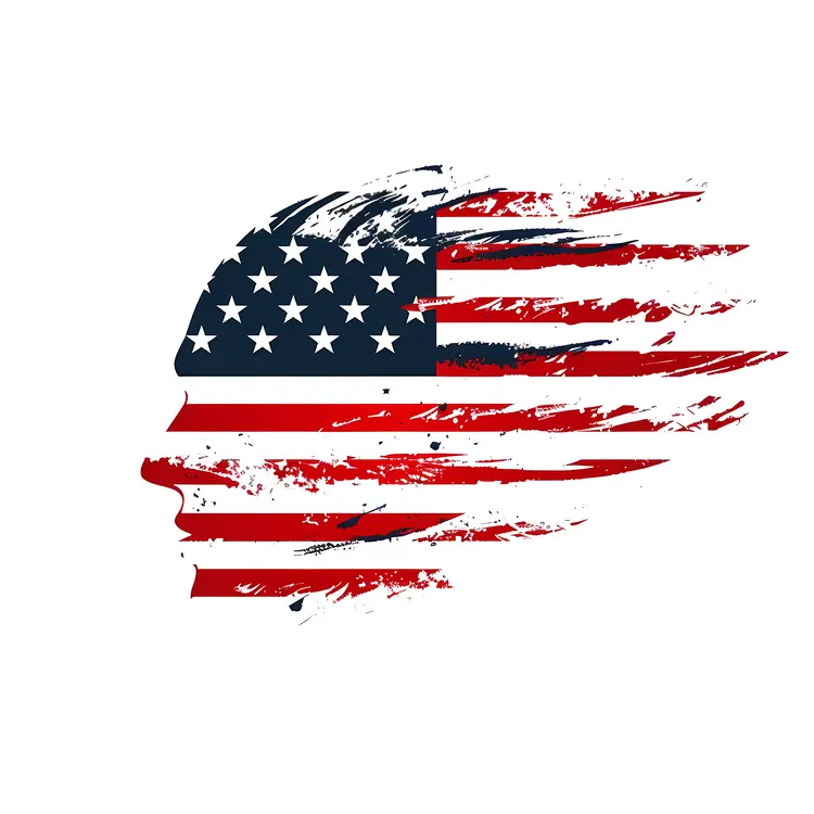 Patriotic American Flag Silhouette