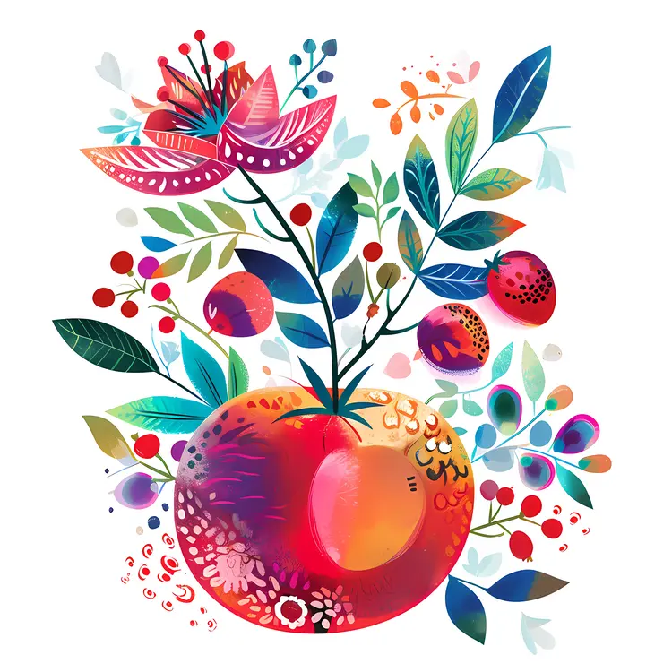 Colorful Fruits and Flowers
