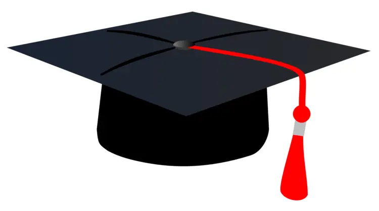 Black Graduation Cap with Red Tassel