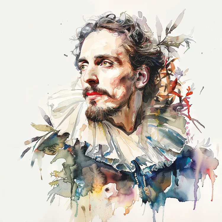 Watercolor Portrait of a Historical Figure