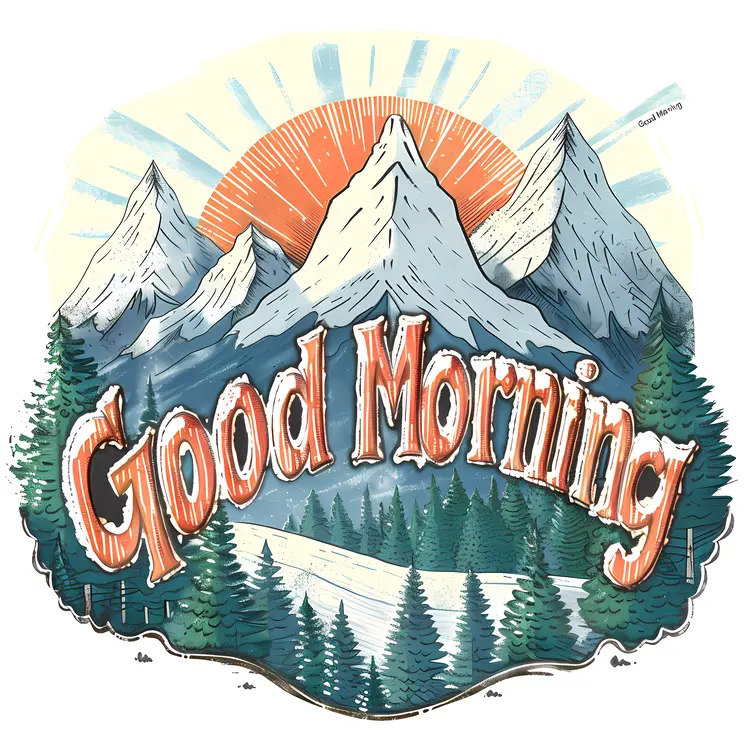 Good Morning with Sunrise and Mountains
