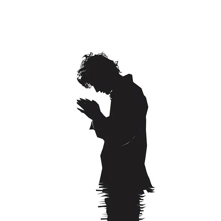 Praying Man Silhouette Art