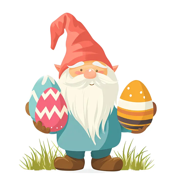 Standing Gnome with Easter Eggs