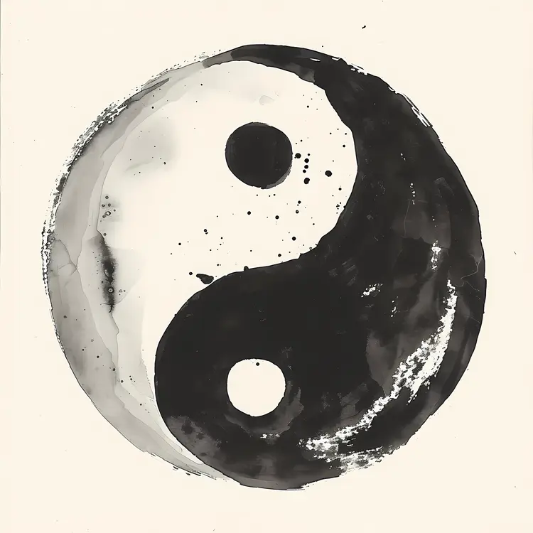 Watercolor Yin Yang Symbol
