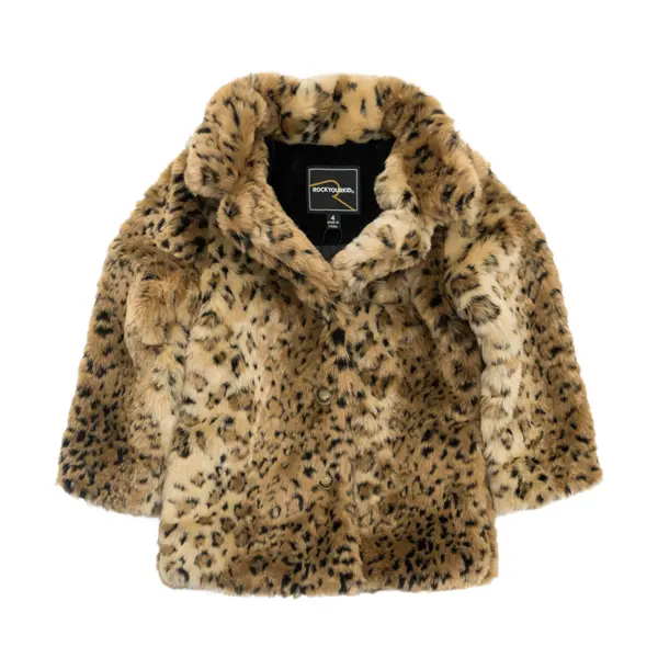 Stylish Leopard Print Fur Coat