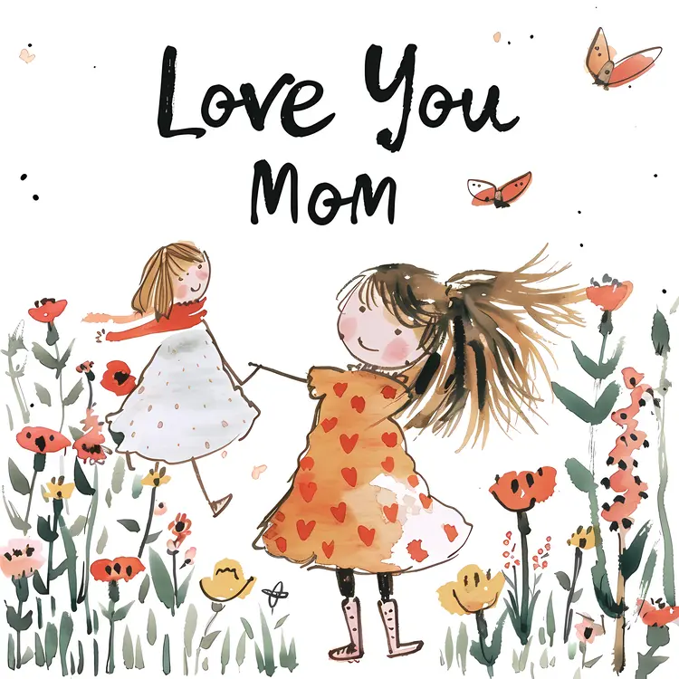 Love You Mom Illustration