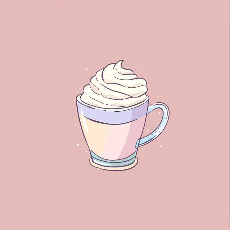 Cup with Whipped Cream Illustration