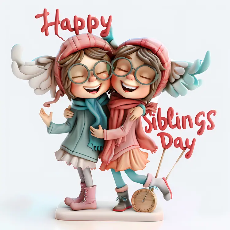 Happy Siblings Day cartoon