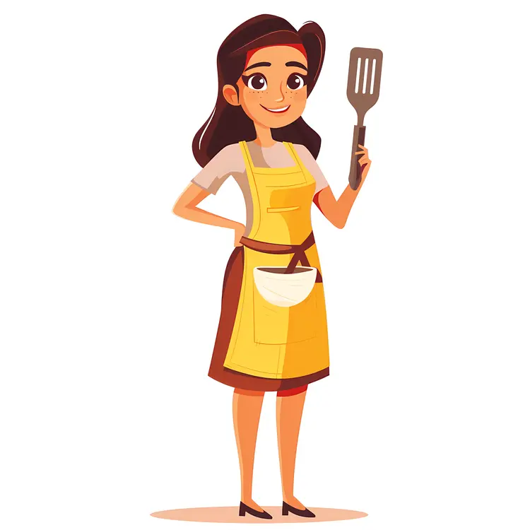 Woman Holding Spatula in Kitchen