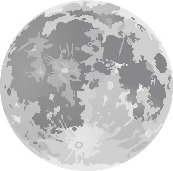 Gray Moon with Detailed Craters