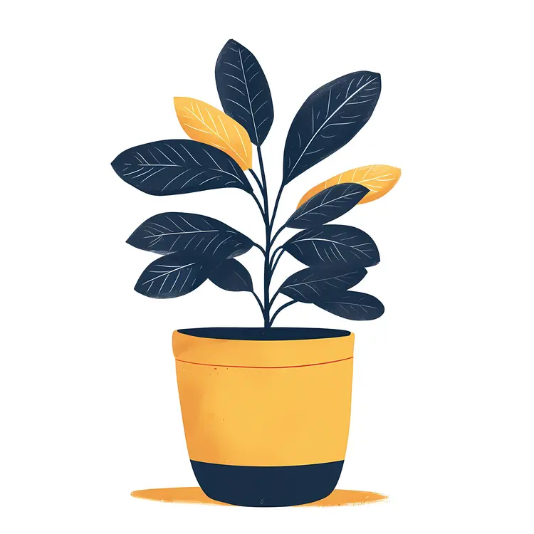 Stylish Potted Plant Illustration