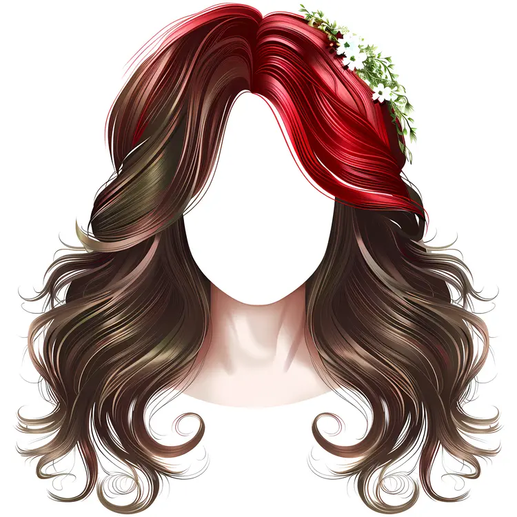 Curly Hair with Floral Accessory