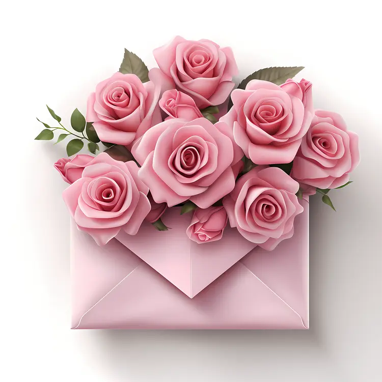 Pink Roses in an Envelope