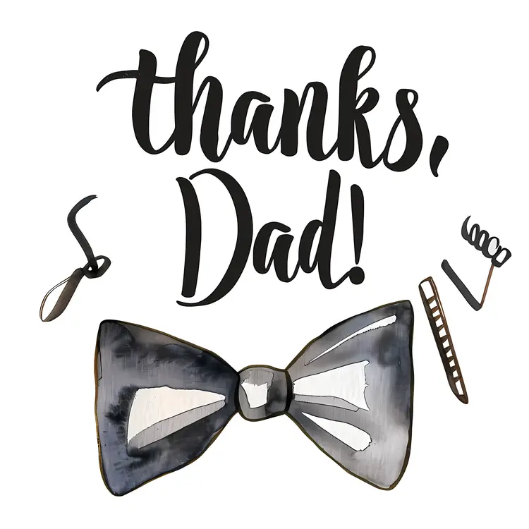 Thanks Dad Greeting with Bow Tie