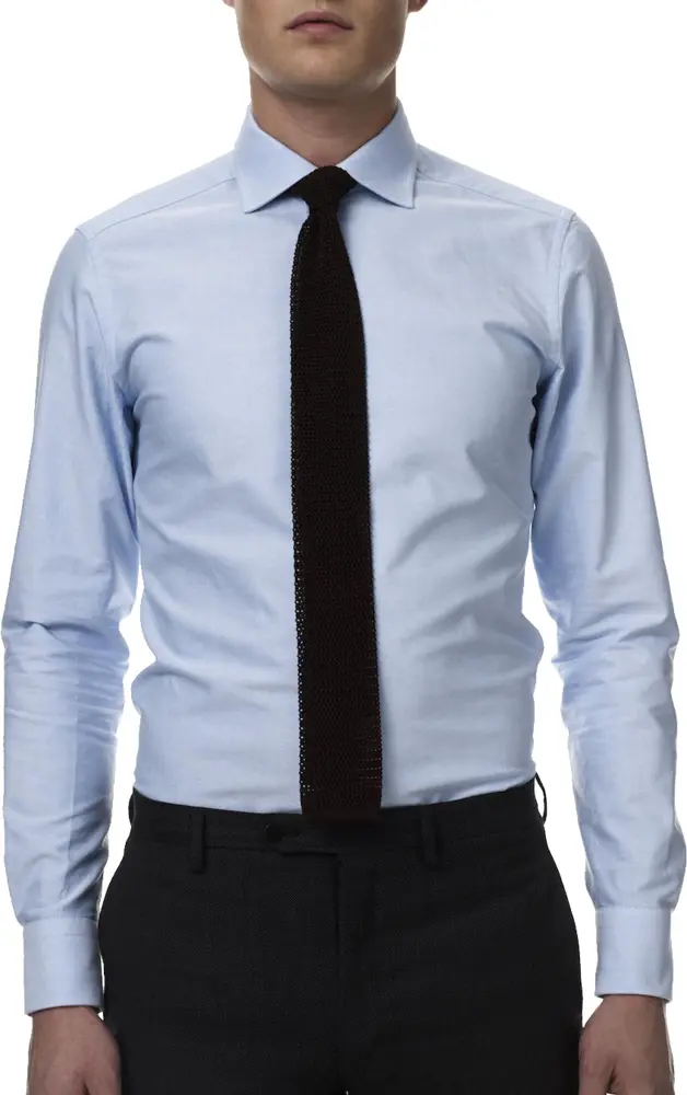 Formal Blue Shirt with Black Tie