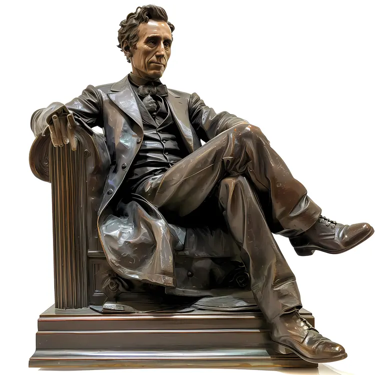 Bronze Statue of Seated Man