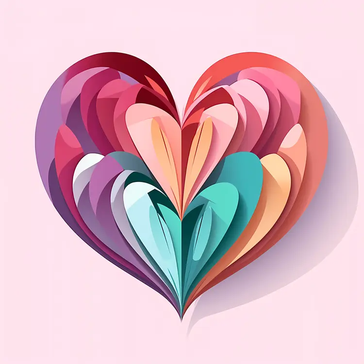 Colorful Heart Design for Valentine's Day