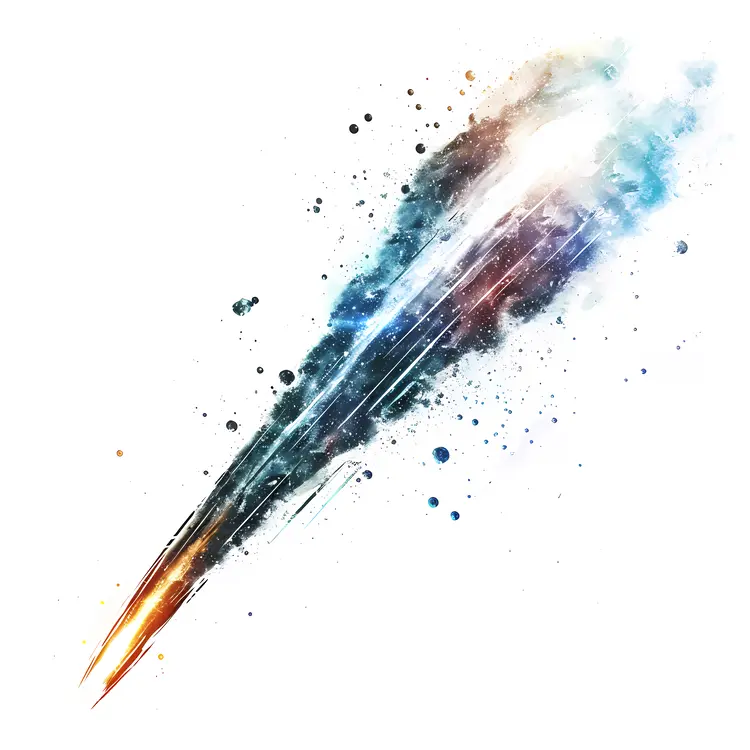Meteor Streaking through Space