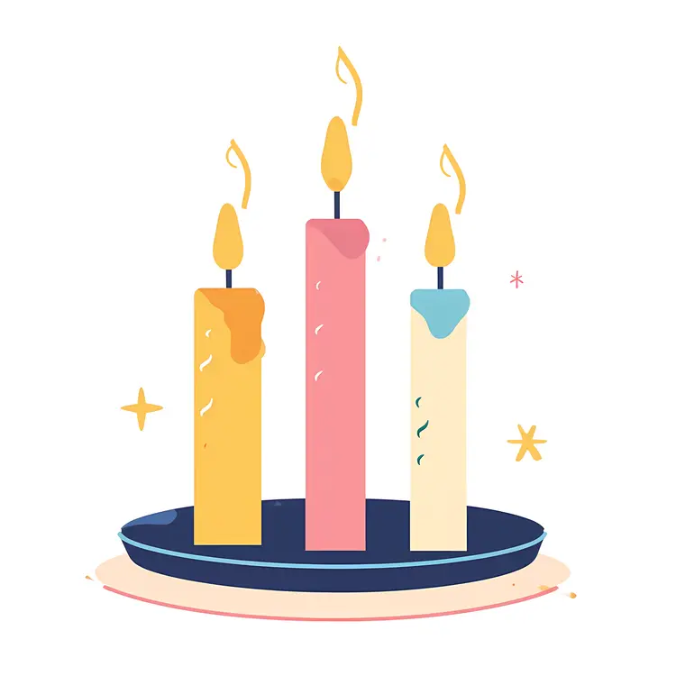 Colorful Candles on a Plate