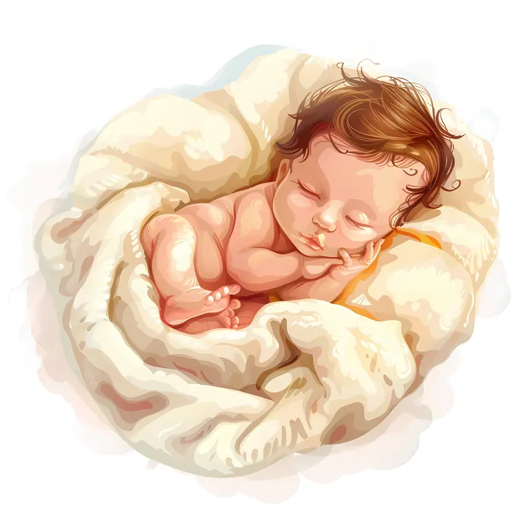 Sleeping Baby Illustration