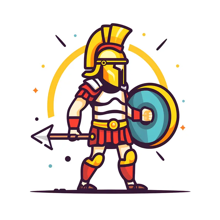 Warrior with Shield and Spear