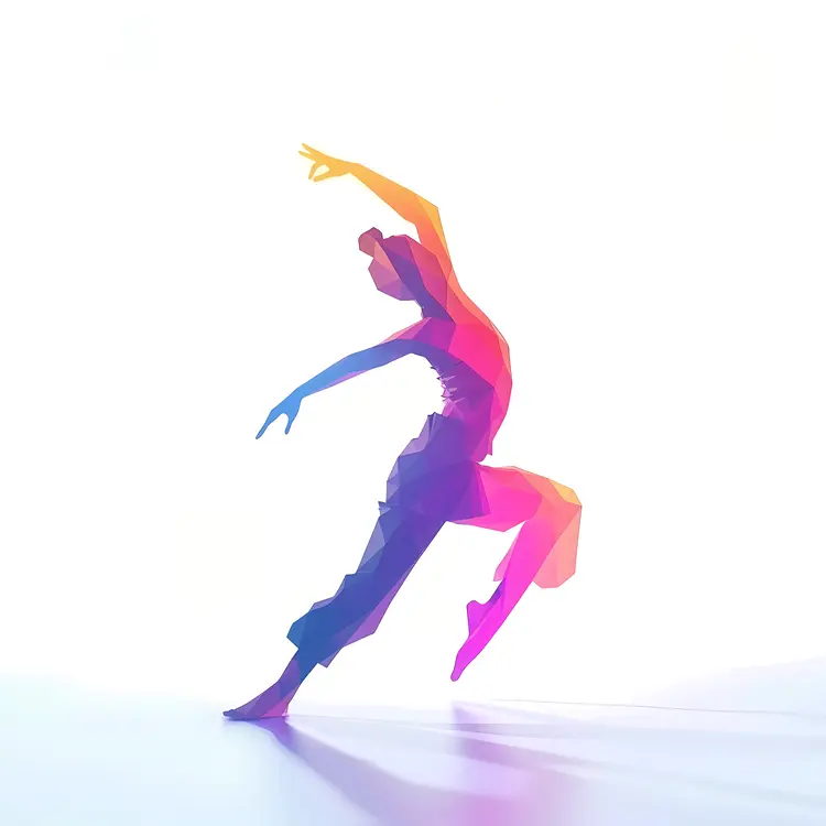 Colorful Abstract Dancer Silhouette