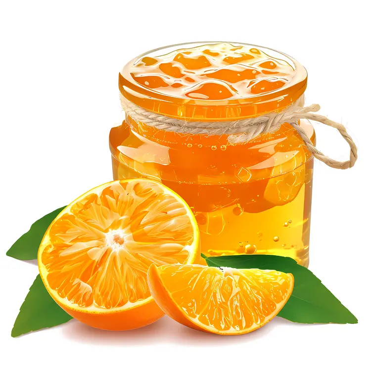 Jar of Orange Jelly with Fresh Oranges