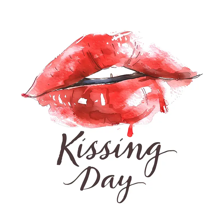 Kissing Day Celebration with Red Lips