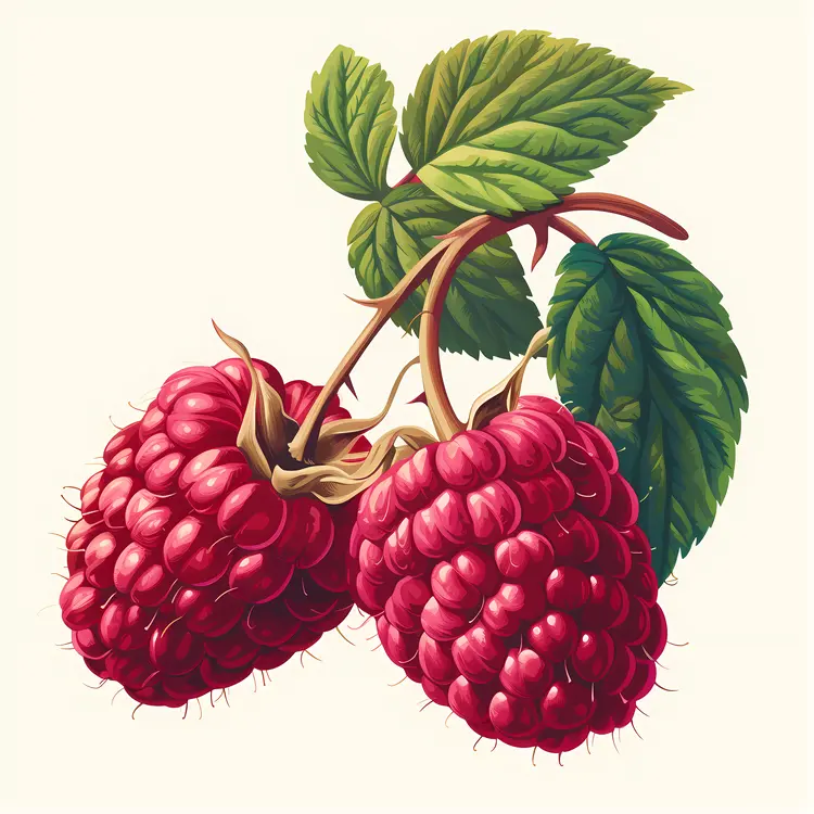Raspberry Pair Illustration on White Background