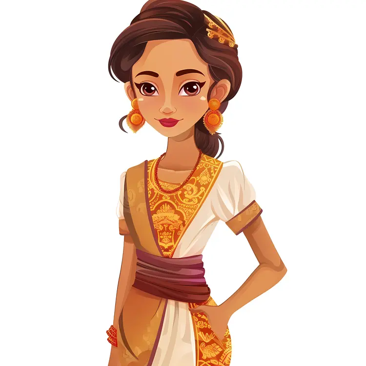 Traditional Dress Woman Illustration
