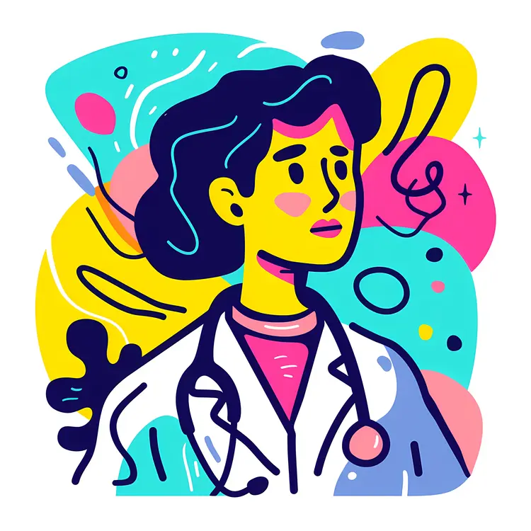 Colorful Doctor Illustration with Stethoscope