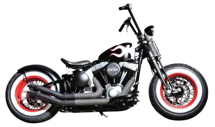 Black Motorcycle with Flames