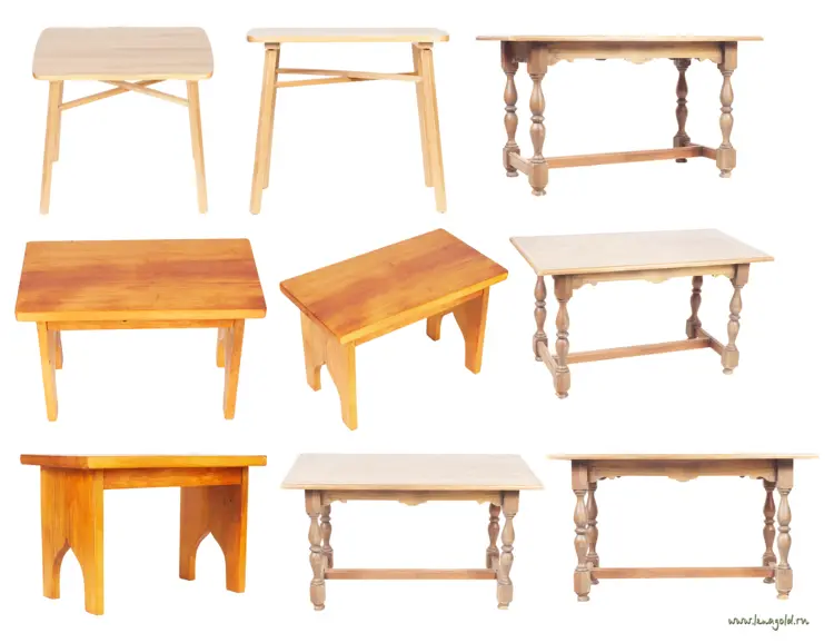 Variety of Wooden Tables in Different Styles