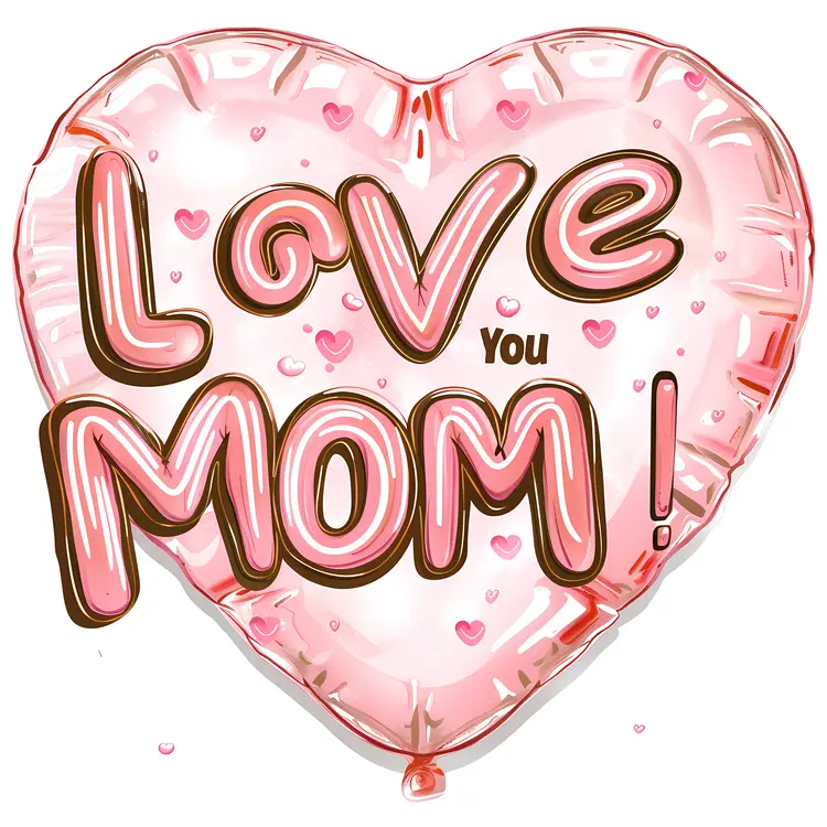 Love You Mom Heart Balloon