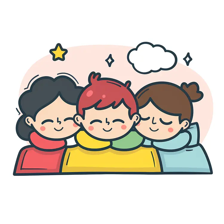 Three Friends Smiling Together