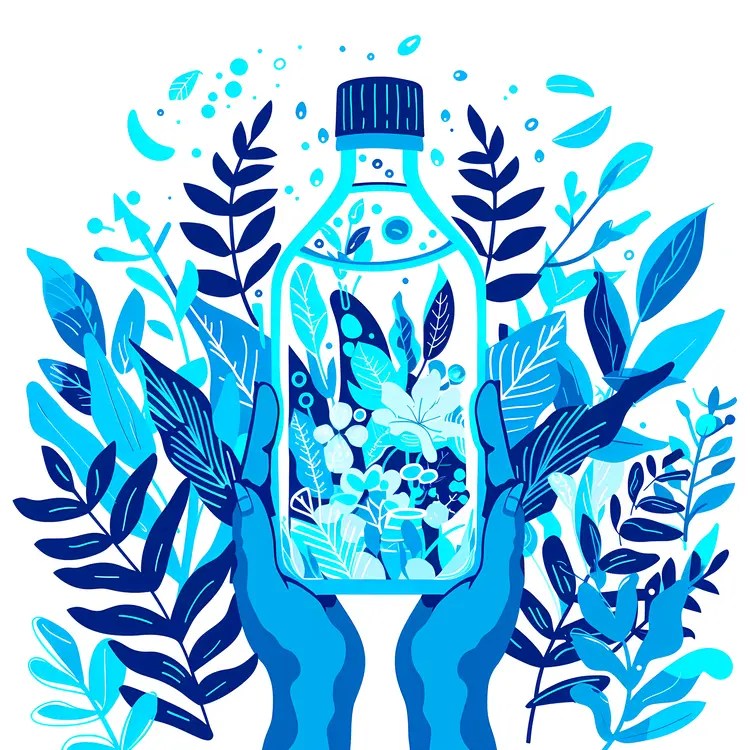 Hands Holding Eco-friendly Bottle with Plants