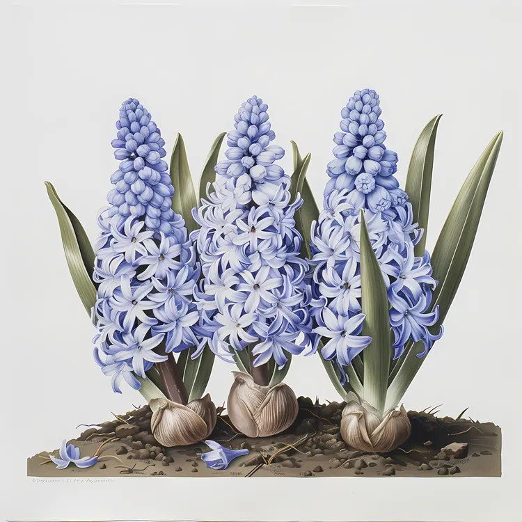 Cluster of Purple Hyacinth Flowers