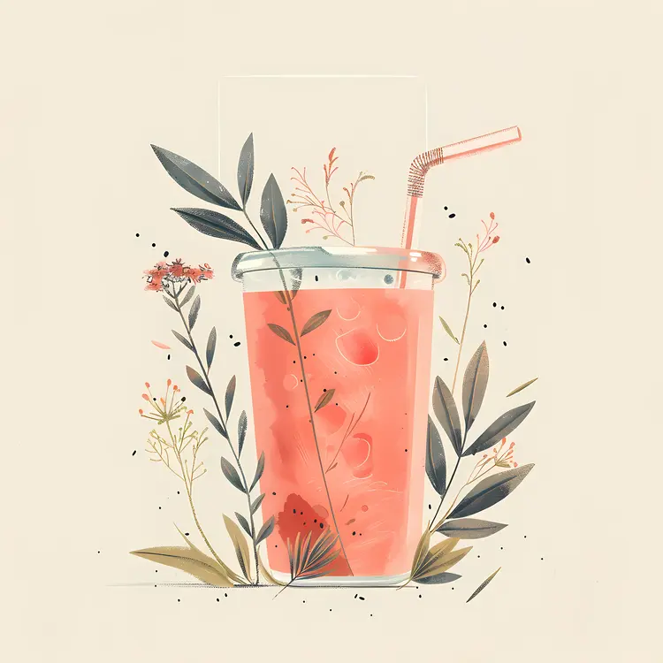 Pink Drink with Floral Decoration