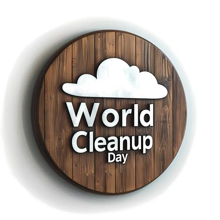 World Cleanup Day Wooden Sign