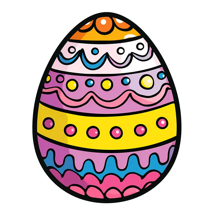 Colorful Patterned Decorated Egg