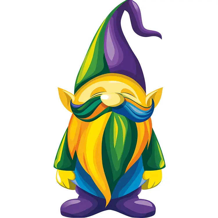 Rainbow Gnome with Colorful Beard