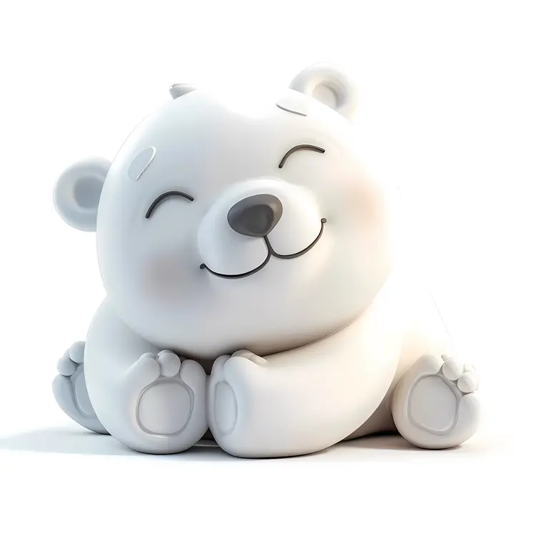 Cute Smiling Polar Bear Sitting