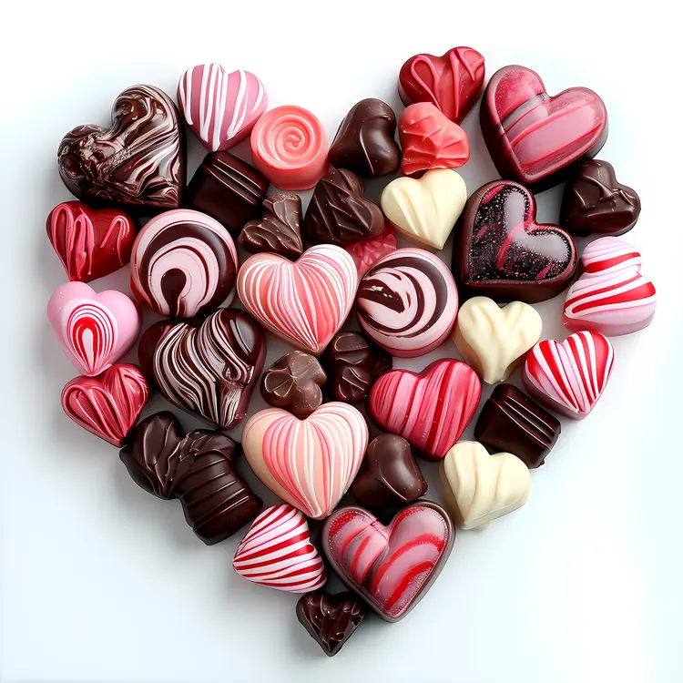 Heart-shaped Chocolates for Valentine's Day