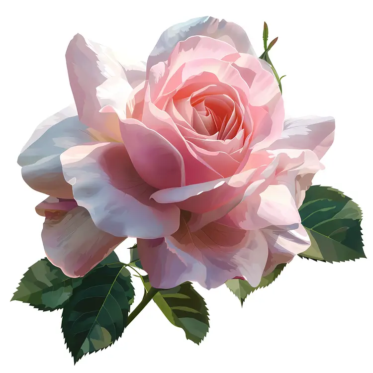 Beautiful Pink Rose in Full Bloom