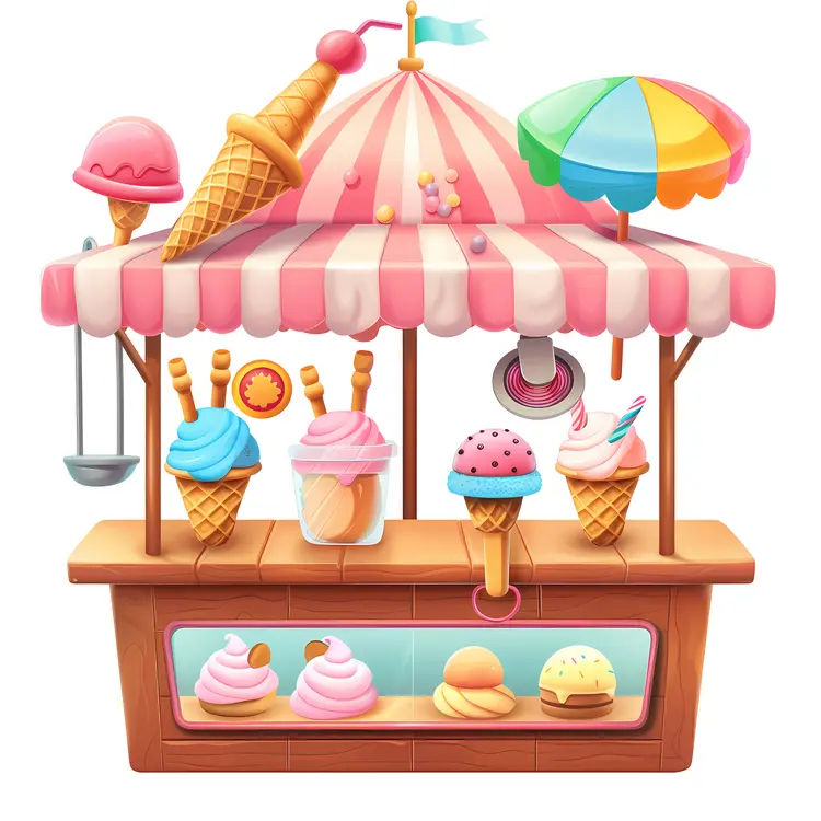 Colorful Ice Cream Stand