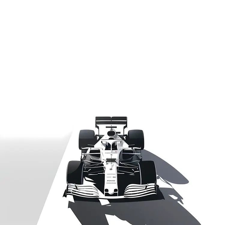 White Racing Car Illustration
