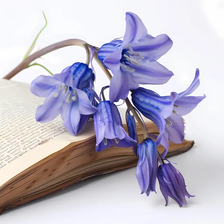 Bluebell Flowers on an Open Book