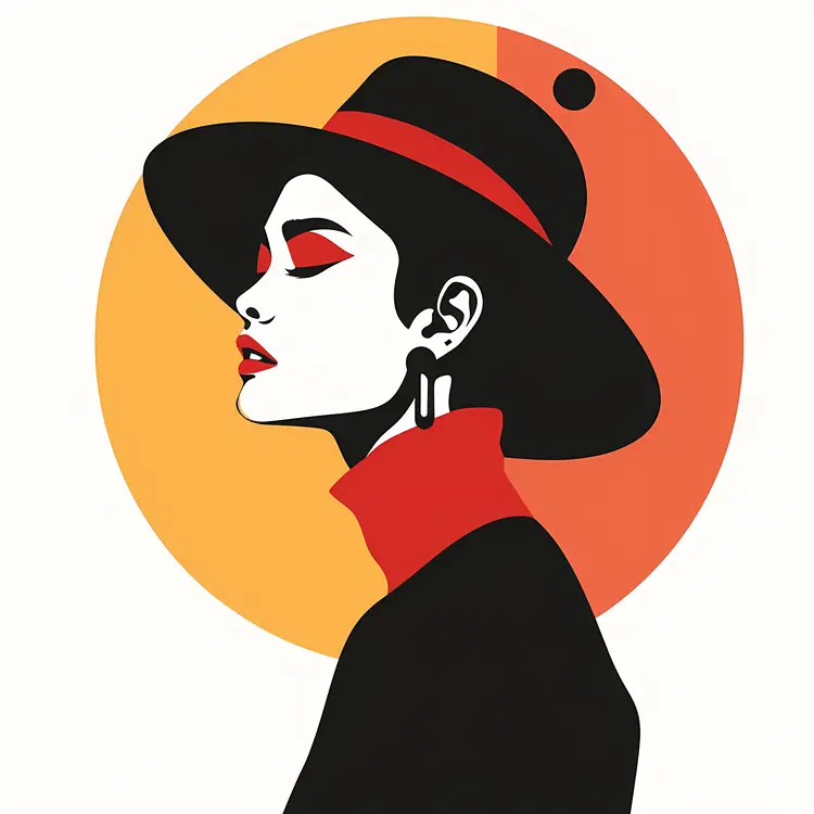 Profile of Stylish Woman in Hat